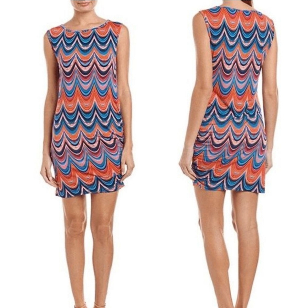 TRINA TURK Dream Prism Ruched Stretchy Sleeveless Multicolor Medium